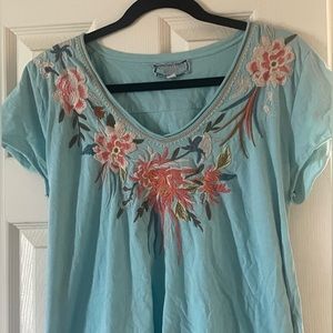 Johnny Was embroidered tee